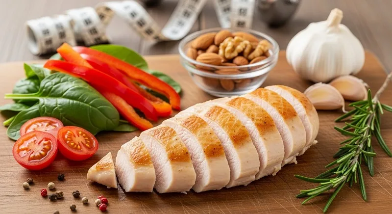 Ức gà luộc là lựa chọn hàng đầu giúp giữ nguyên vẹn dưỡng chất và kiểm soát calo.