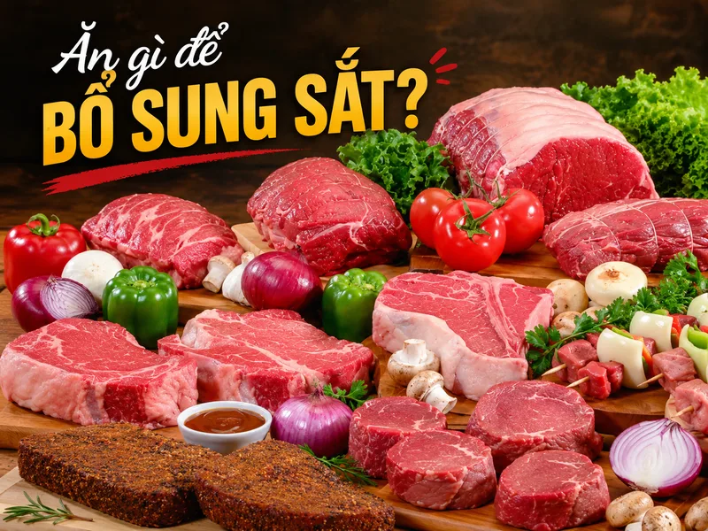 Thịt bò, thịt cừu và các loại thịt đỏ là nguồn sắt heme thường được lựa chọn trong chế độ ăn
