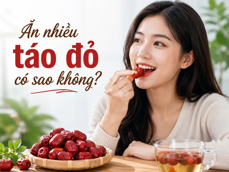 Táo đỏ khô ít nước và có vị ngọt cô đặc hơn, vì vậy người dùng dễ ăn quá khẩu phần nếu dùng như món ăn vặt.